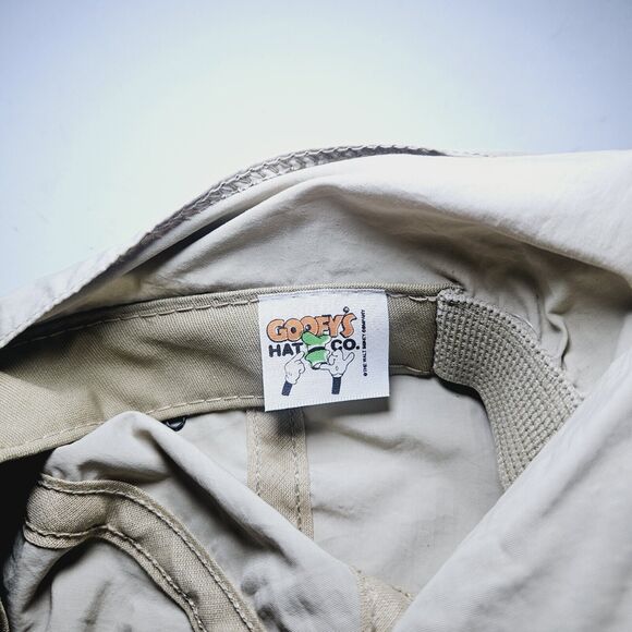 Vintage Tan Summer Flap Cap Goofy’s Hat Co Made In USA Disney Mickey Mouse - Picture 8 of 10